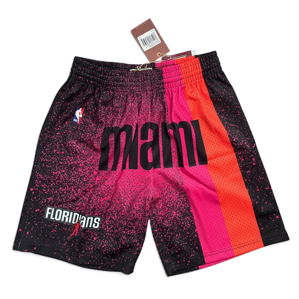 Mitchell & Ness Miami Heat Floridians Re-Take Gradient Swingman Shorts NBA Sz L